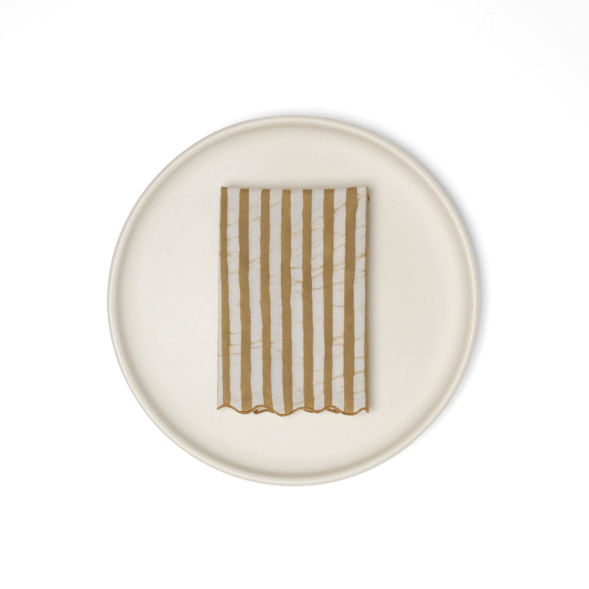 Set of 6 - Stripes Khakee Cocktail Napkins