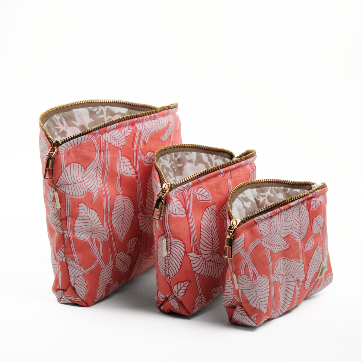 Set of 3 - Nature's Canvas Peach Utility Pouch
