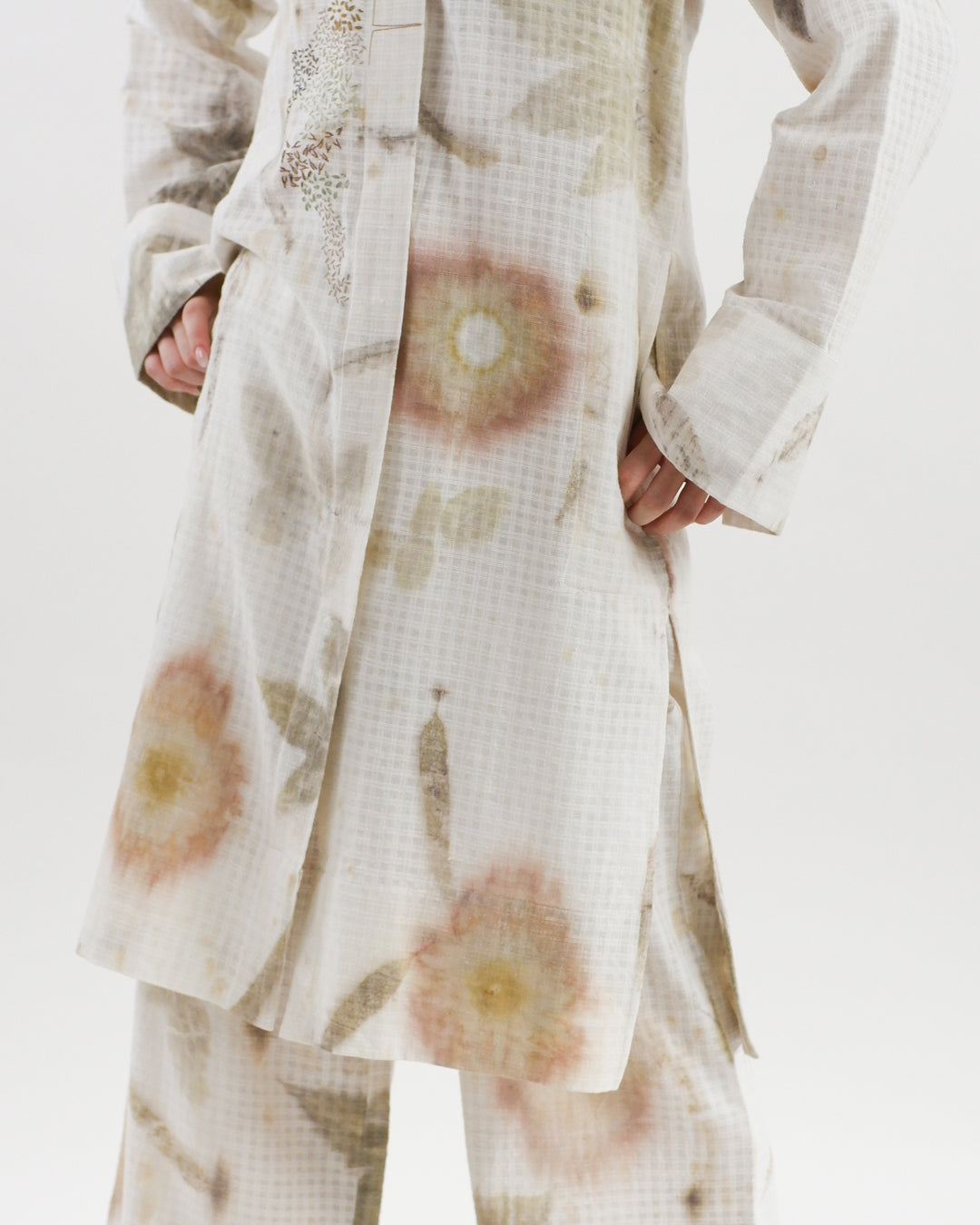 Botanical Print Hand Embroidered Co-ord Set