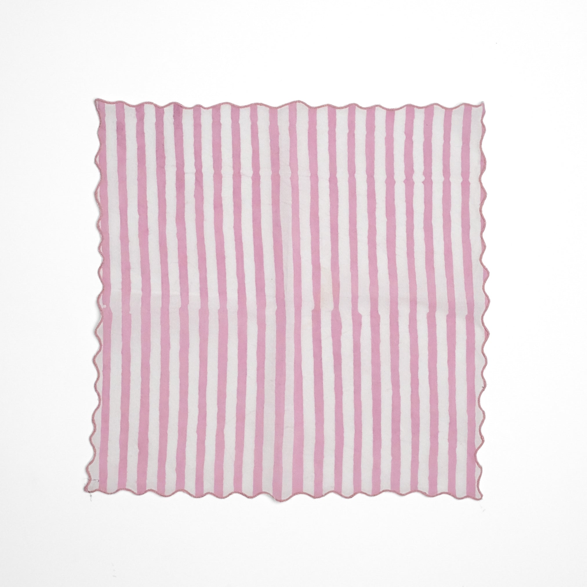 Set of 6 - Stripes Baby Pink Cocktail Napkins