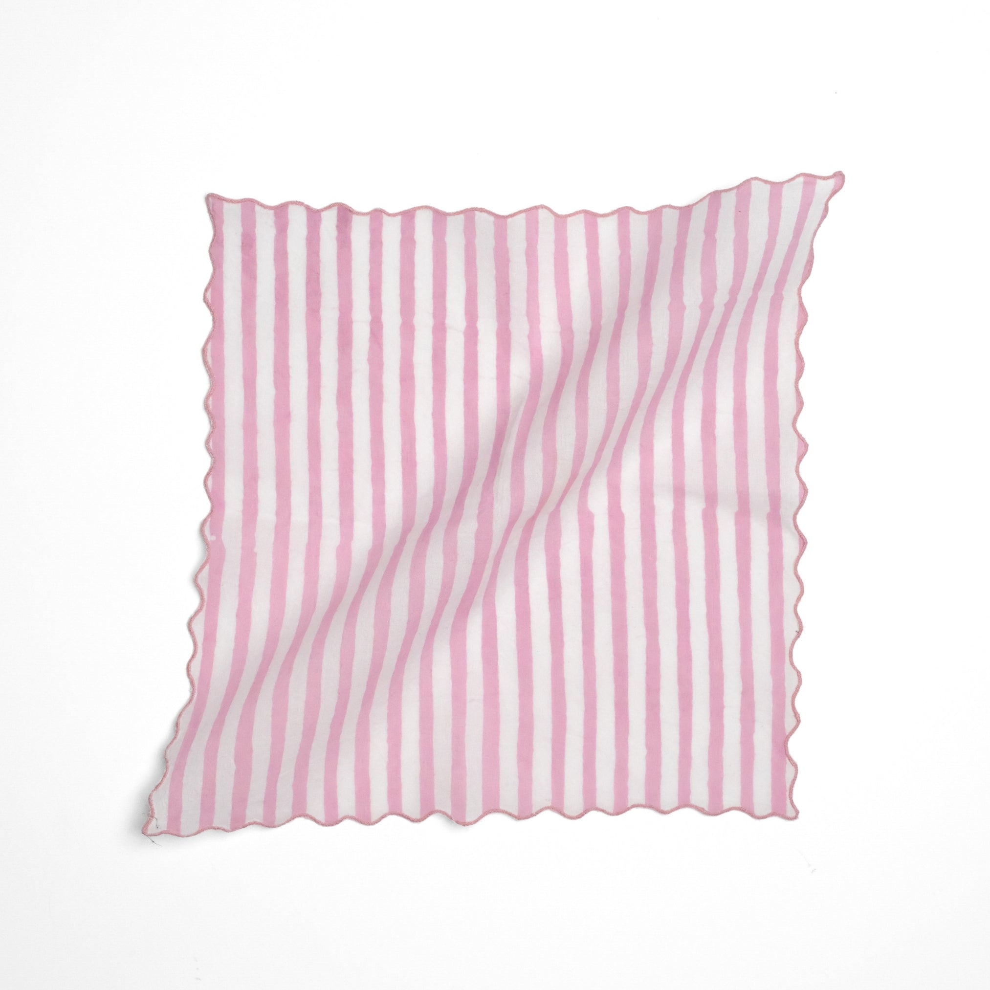 Set of 6 - Stripes Baby Pink Cocktail Napkins