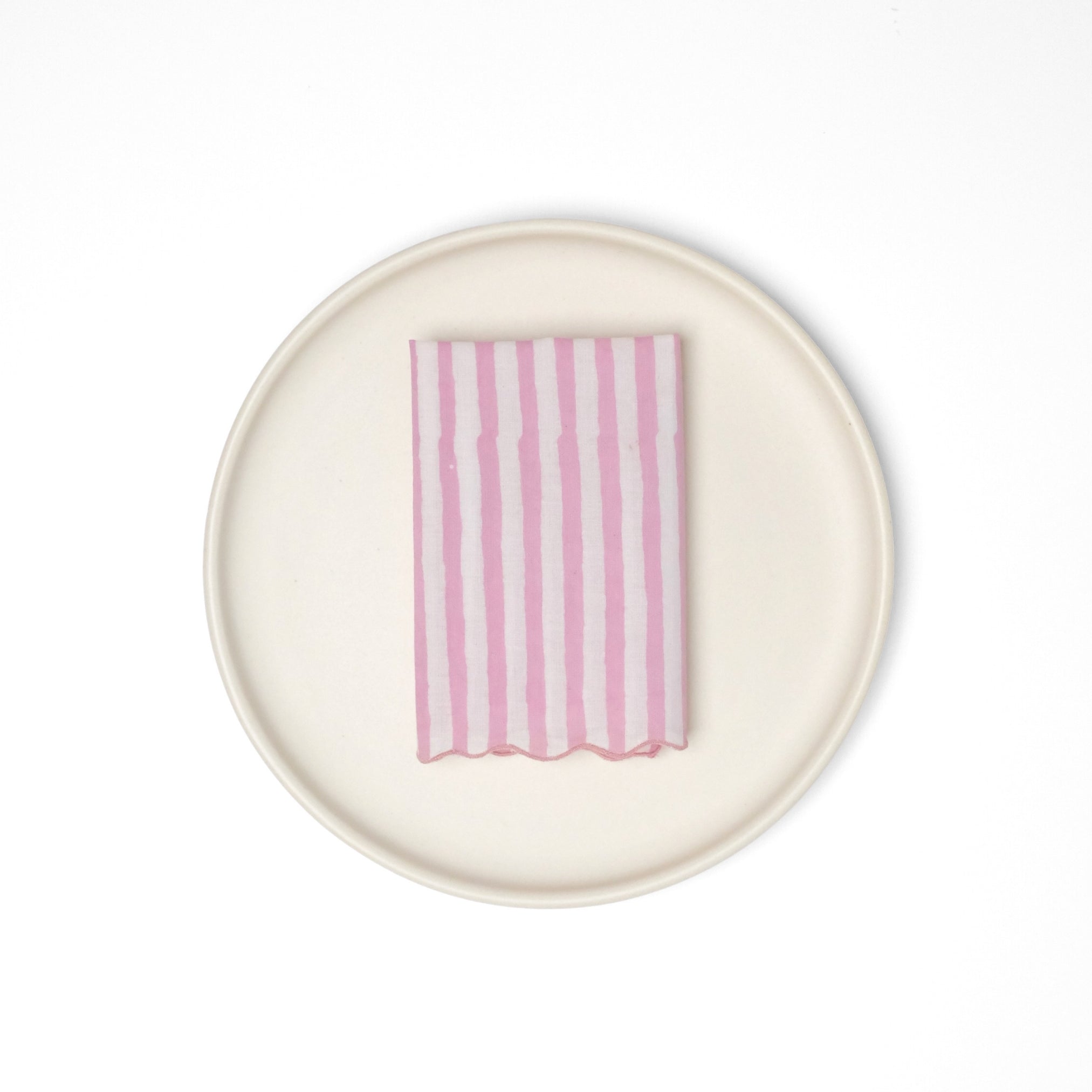 Set of 6 - Stripes Baby Pink Cocktail Napkins
