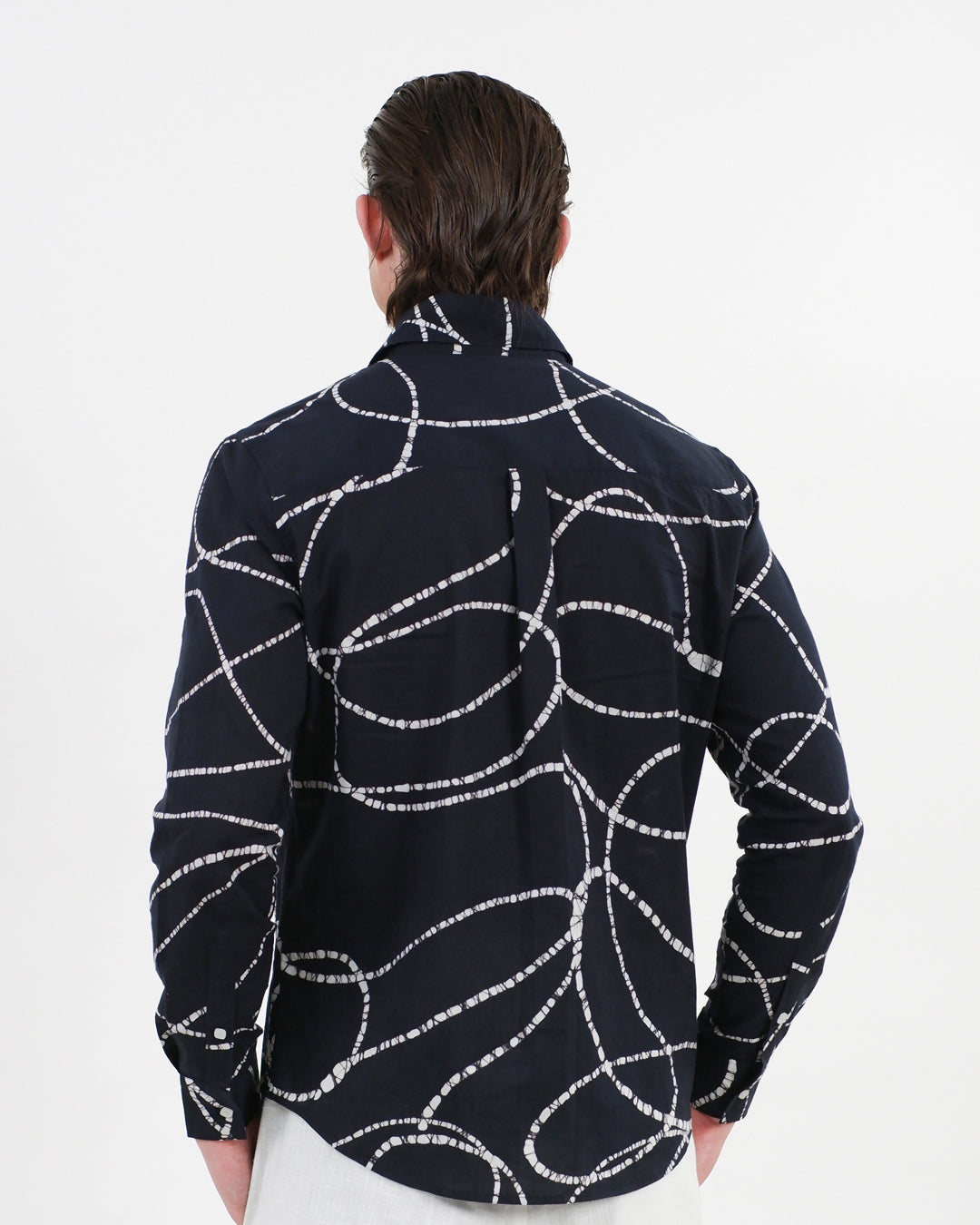 Midnight Looped Batik Long Sleeve Shirt