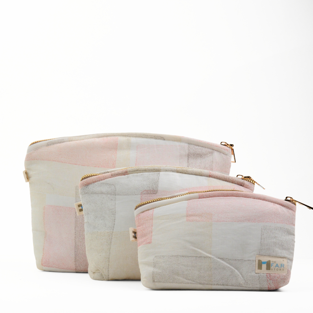 Set of 3 - Blockmetry Pink Utility Pouch