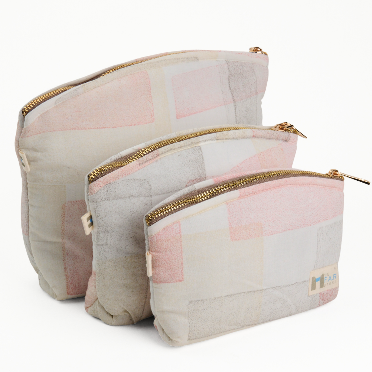 Set of 3 - Blockmetry Pink Utility Pouch