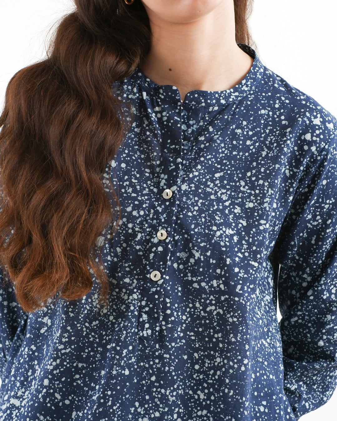 Midnight Blue Stipples Batik Co-ord Set