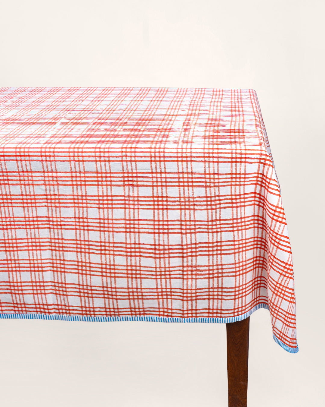 Rust & Blue Checks - Table Cover