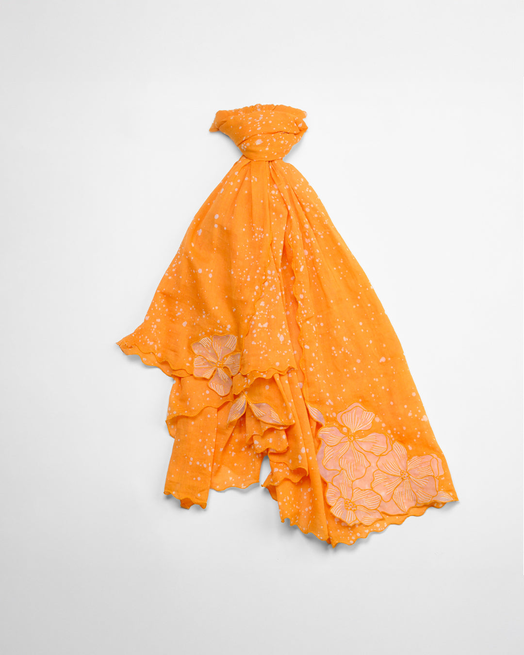 Saffron Bloom Cotton Scarf