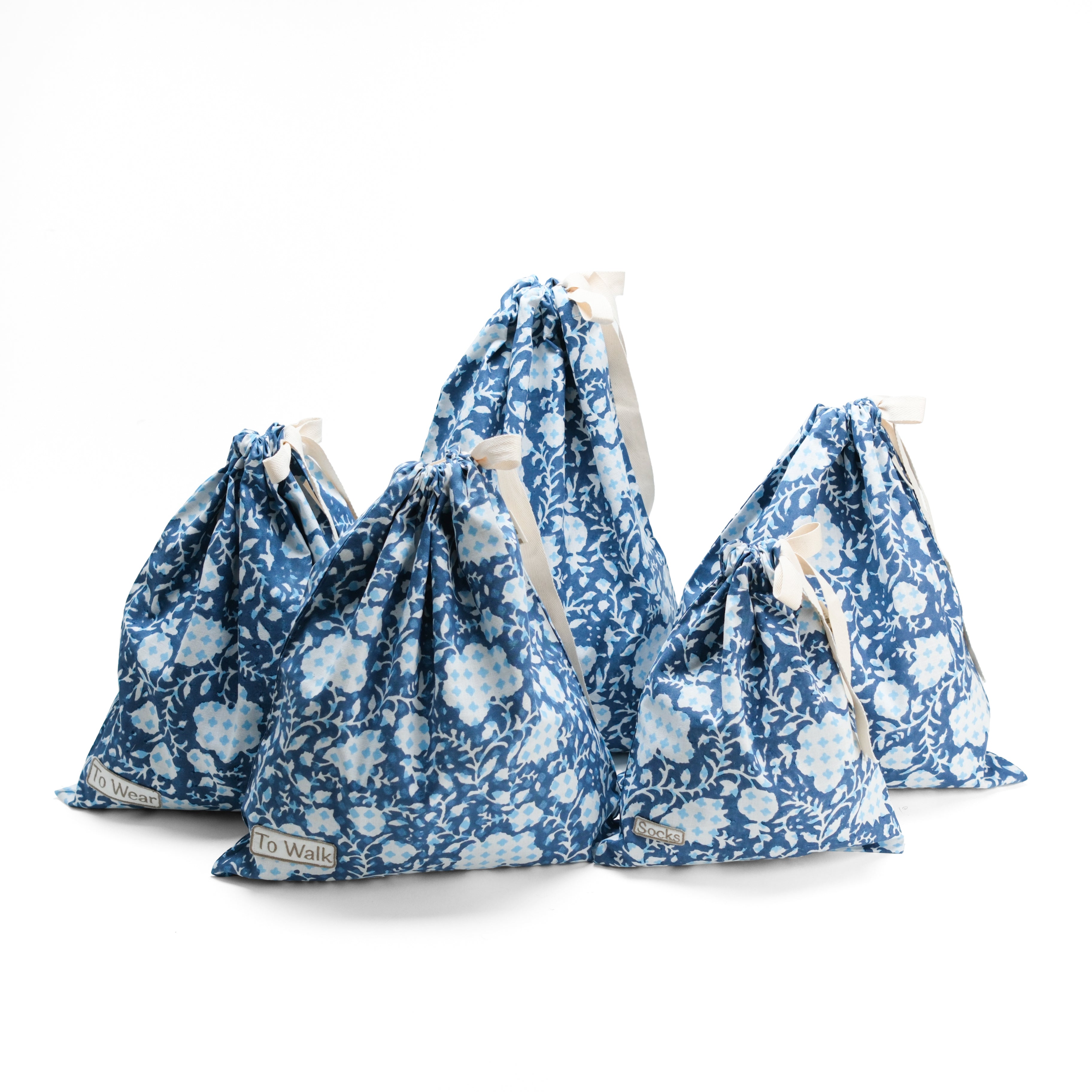 Set of 5 - Botanical Bliss Blue Travel Organiser