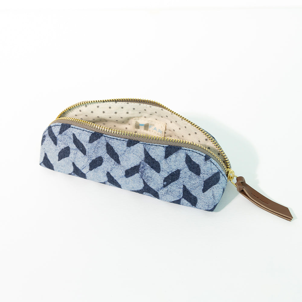 Denim Brick's - D Shape Pencil Pouch