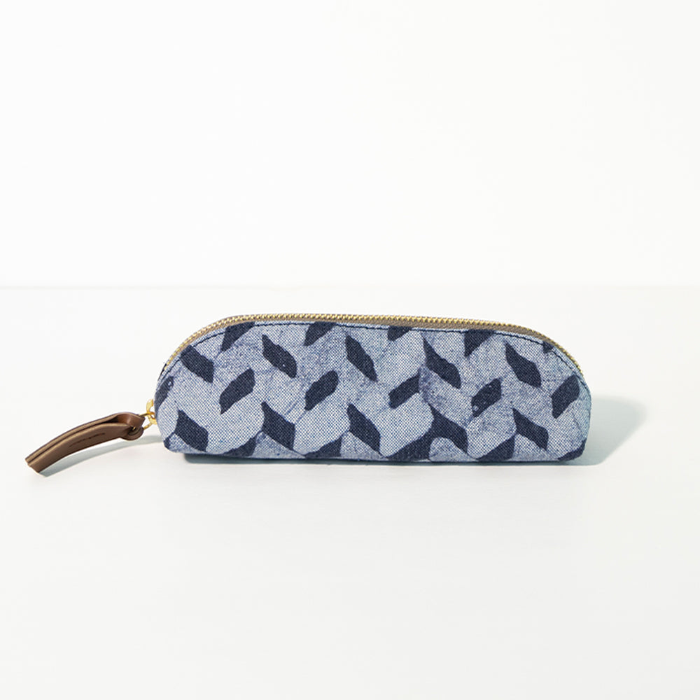 Denim Brick's - D Shape Pencil Pouch