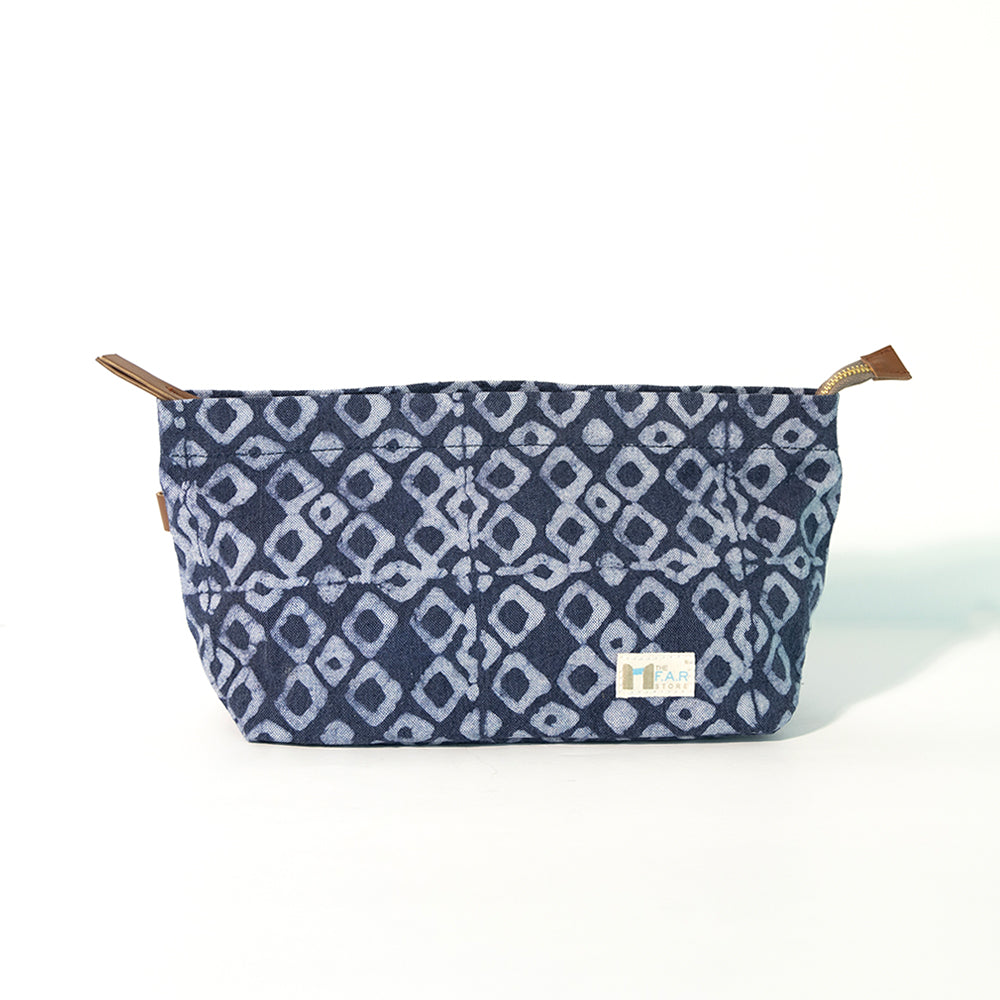 Denim Geometric - Travel Pouch (L)