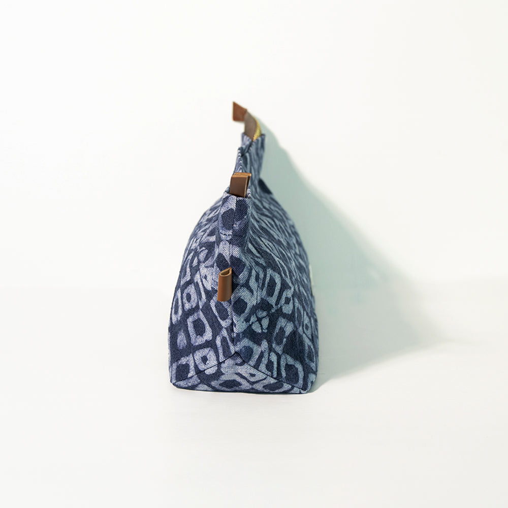 Denim Geometric - Travel Pouch (L)