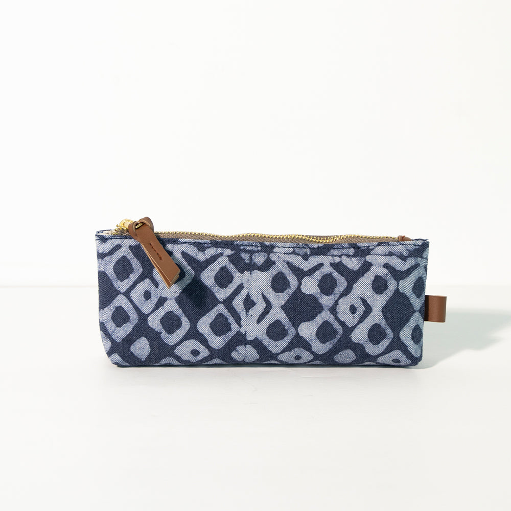 Stationery Pouch - Denim <br> (Geometric)