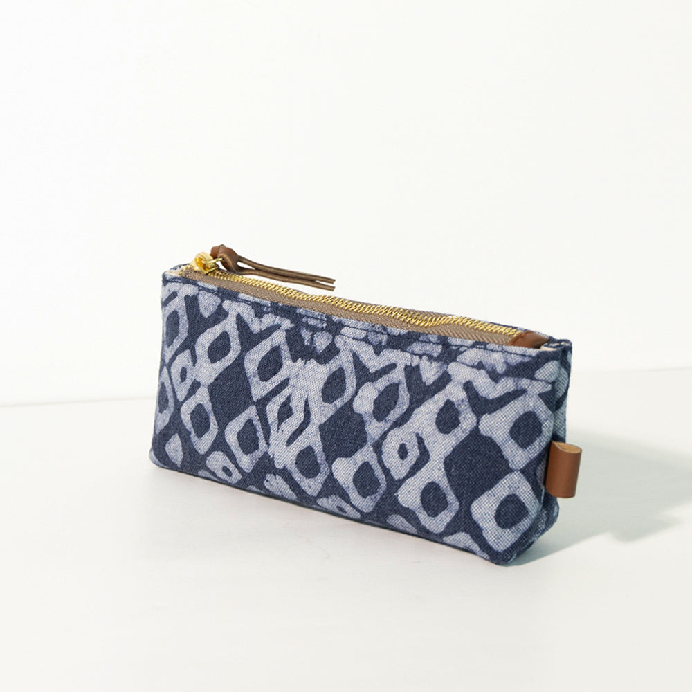 Stationery Pouch - Denim <br> (Geometric)