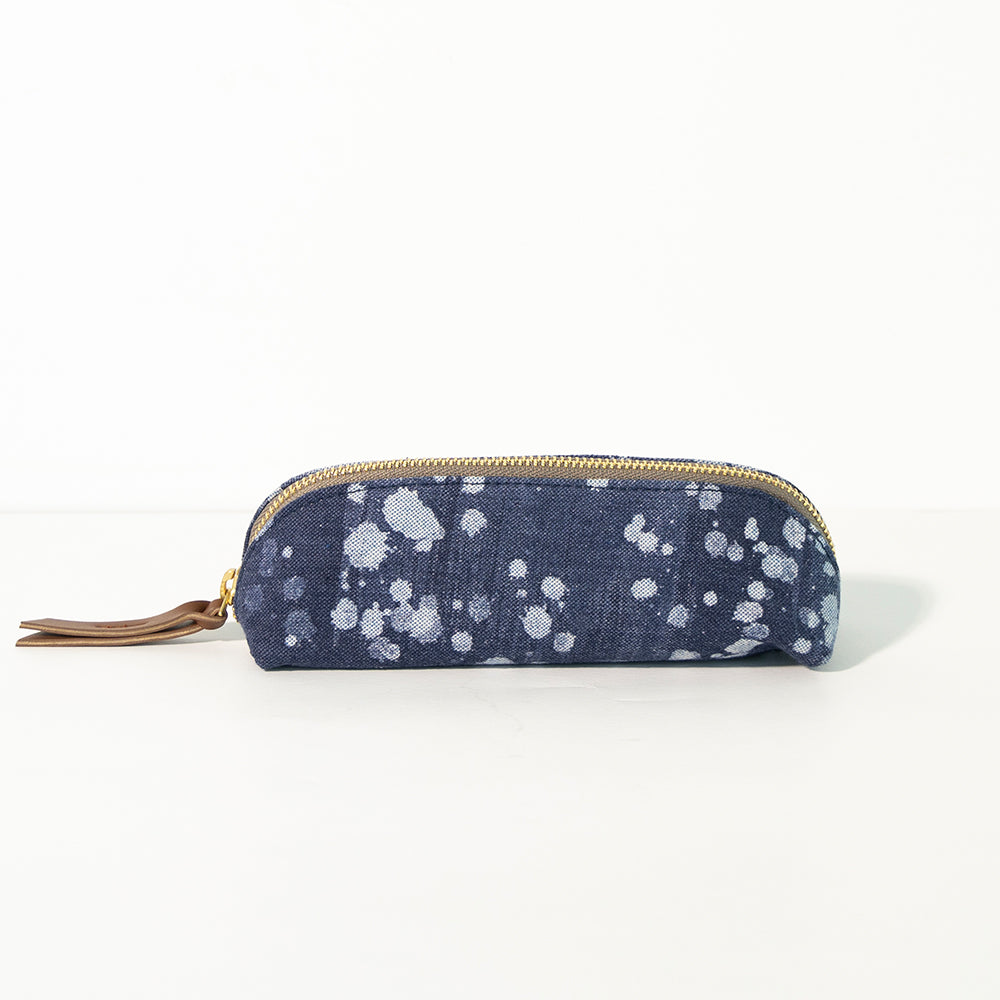 Denim Stipple's - D Shape Pencil Pouch