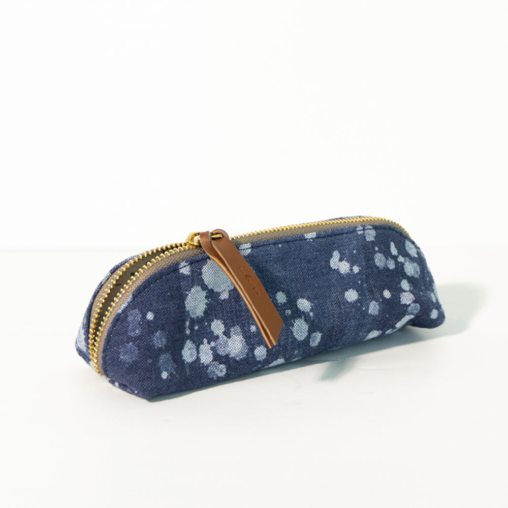 Denim Stipple's - D Shape Pencil Pouch