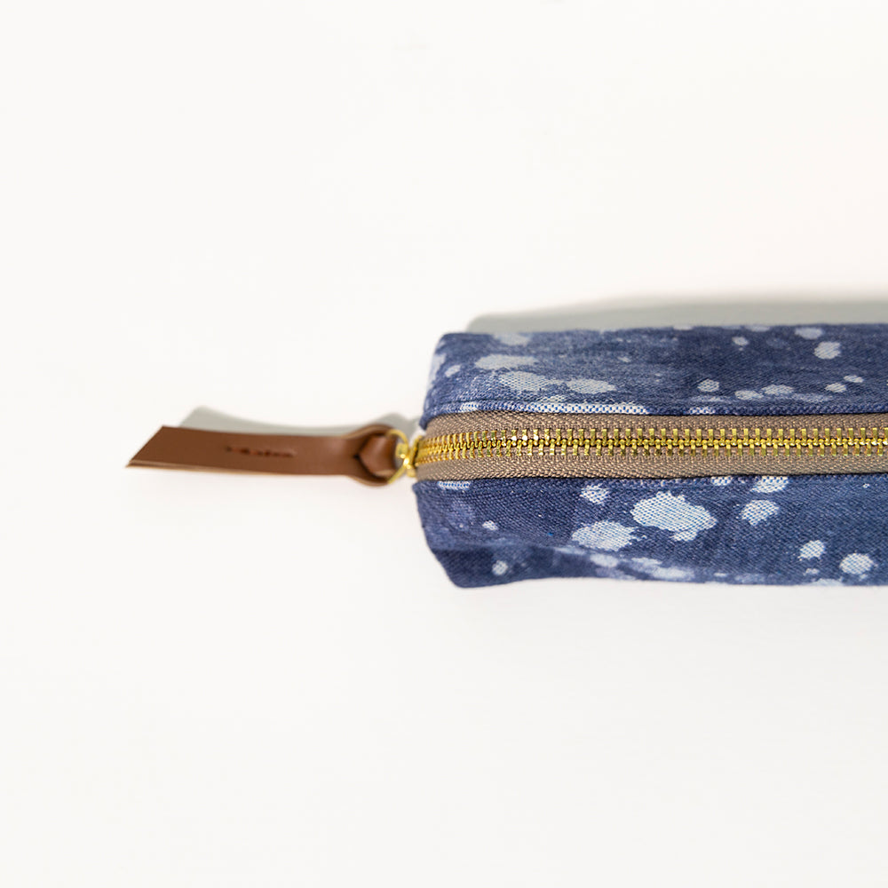 Denim Stipple's - D Shape Pencil Pouch