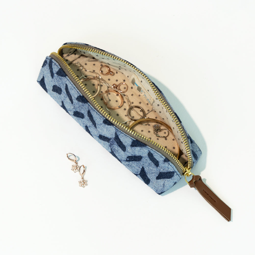 Denim Brick's - D Shape Pencil Pouch