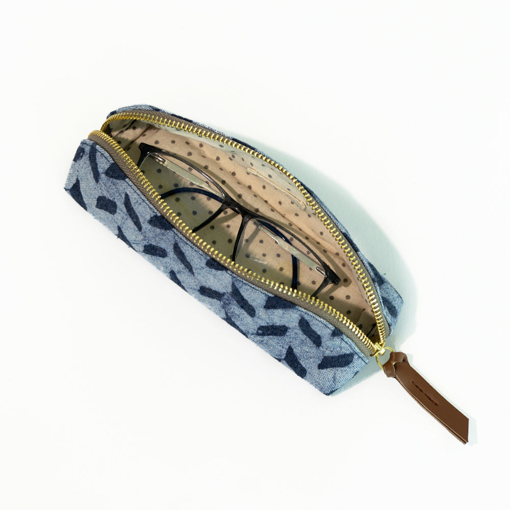 Denim Brick's - D Shape Pencil Pouch