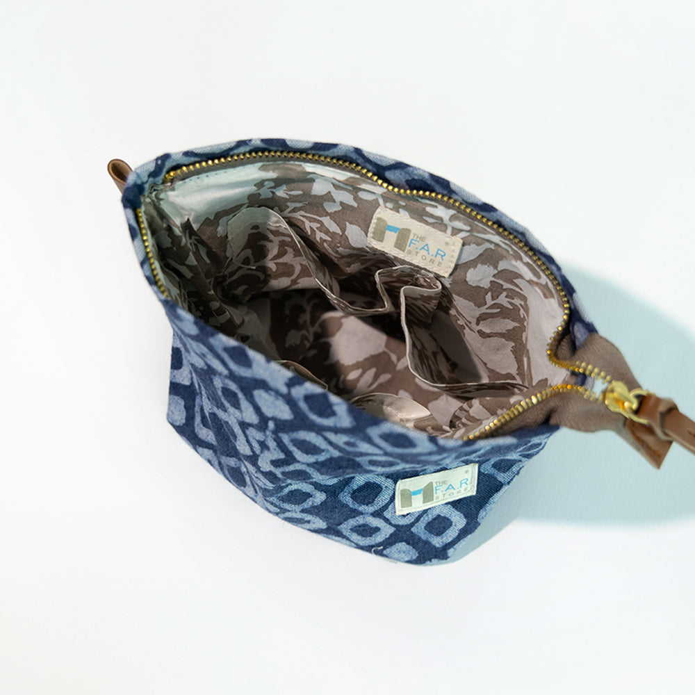 Denim Geometric - Travel Pouch (S)