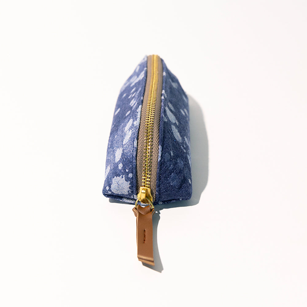 Denim Stipple's - D Shape Pencil Pouch