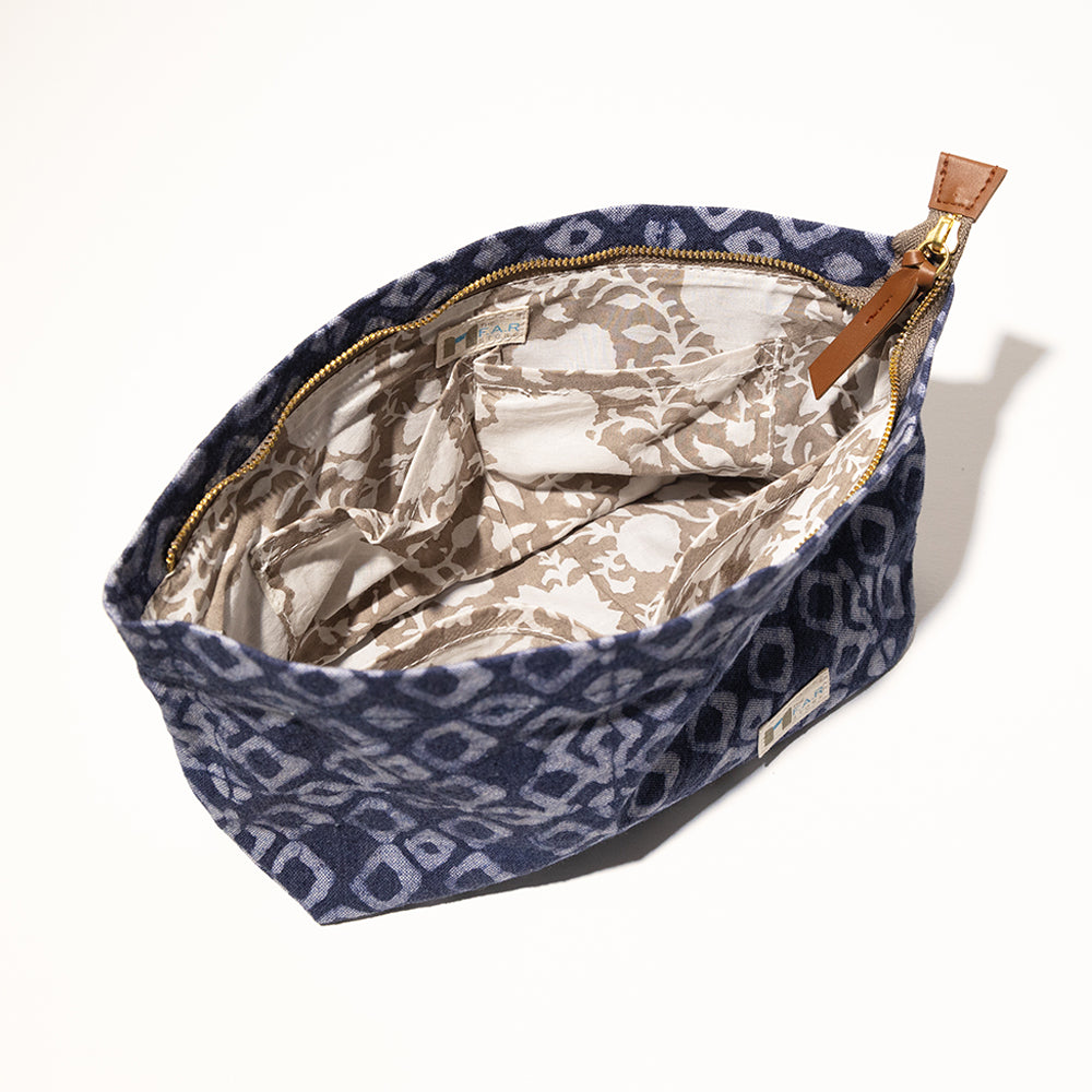 Denim Geometric - Travel Pouch (L)