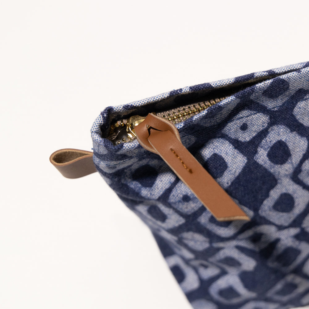 Denim Geometric - Travel Pouch (L)