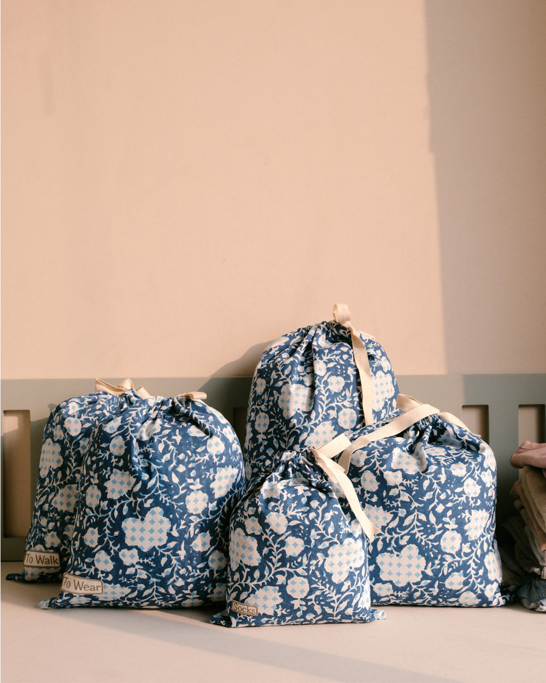 5-Piece Botanical Bliss Blue Travel and Toiletry Kit