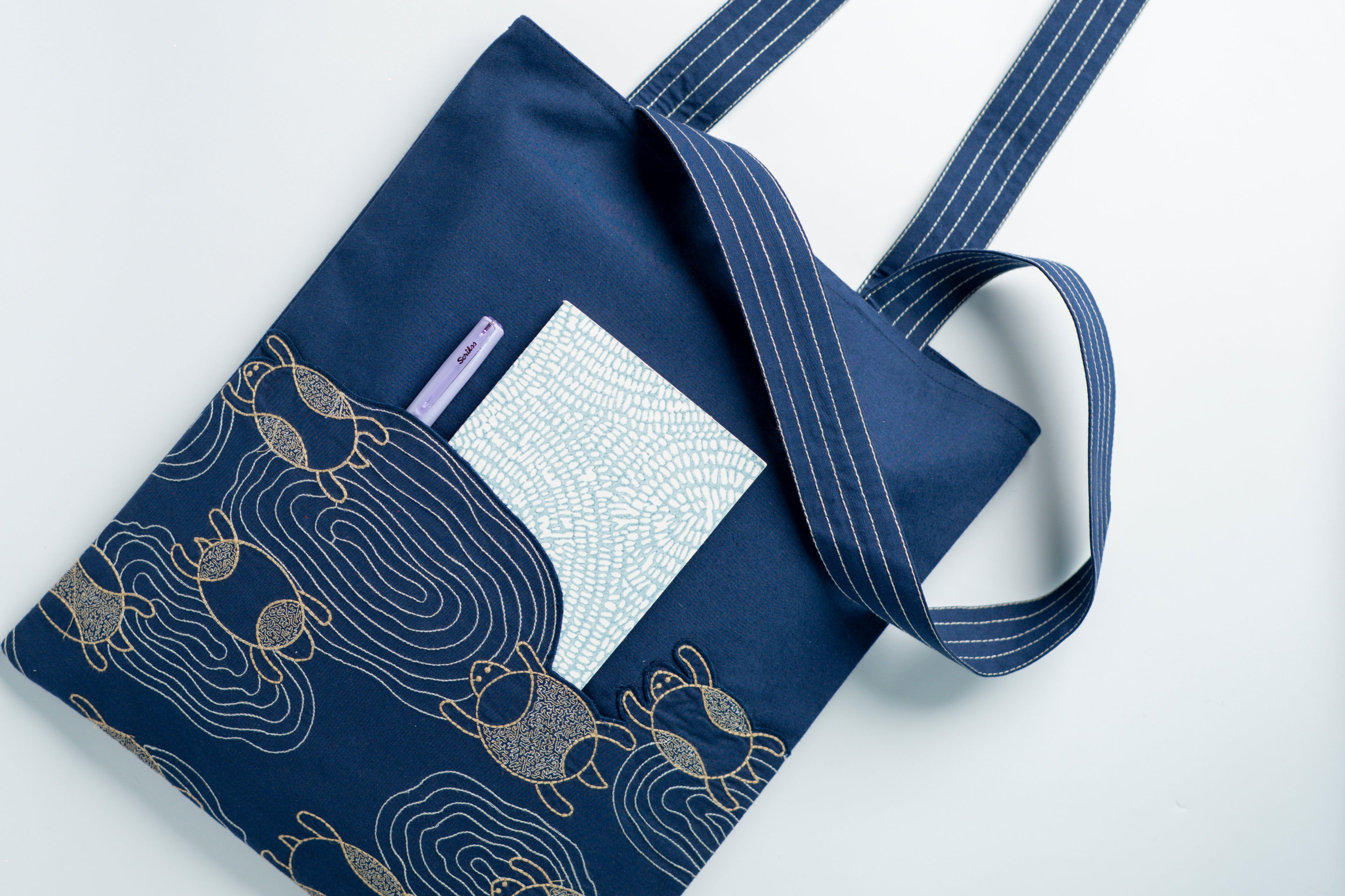 Gond Kachua Blue Tote Bag