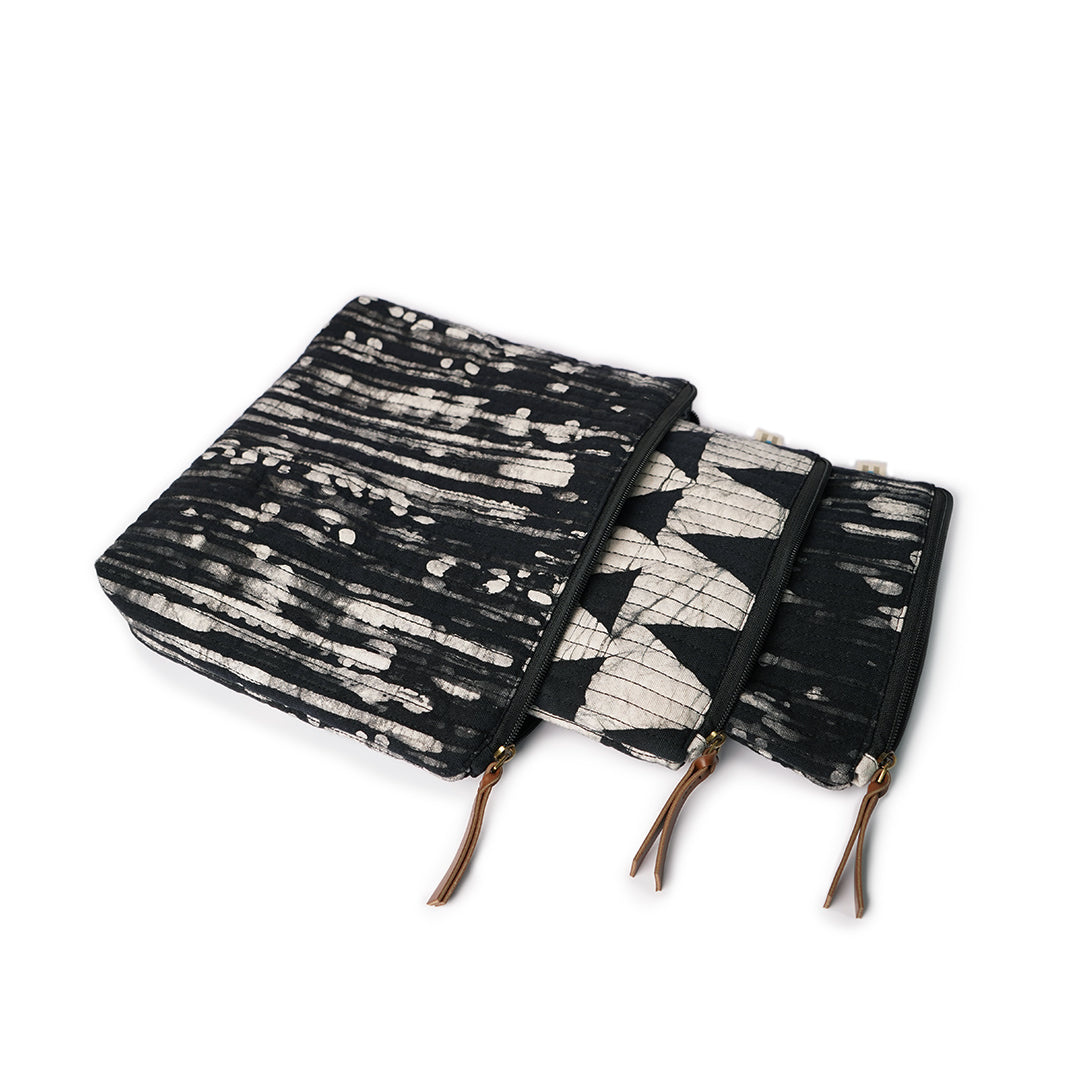 Set of 3 - Dark Fantasy Stripes Toiletry Pouches