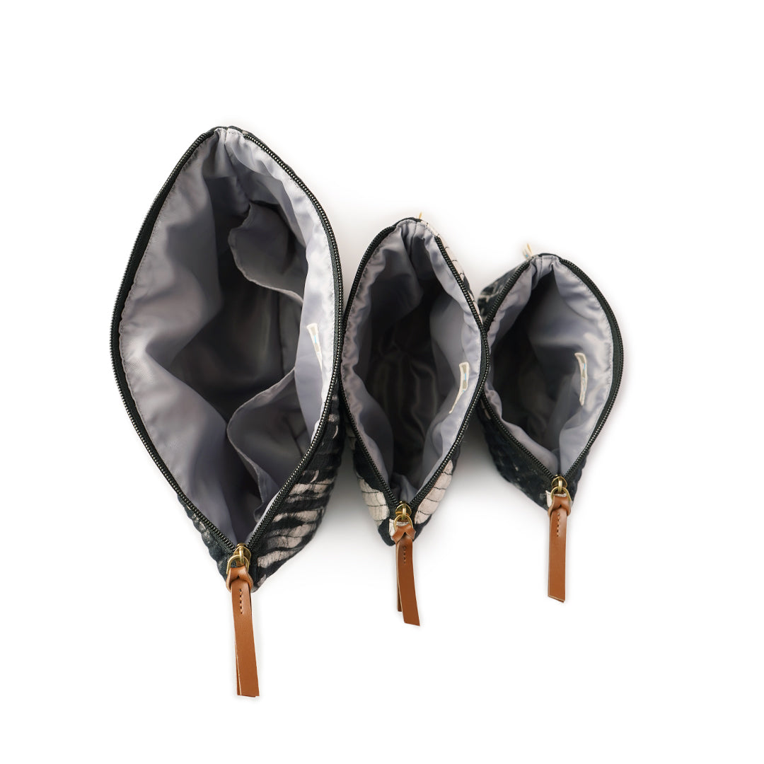 Set of 3 - Dark Fantasy Stripes Toiletry Pouches