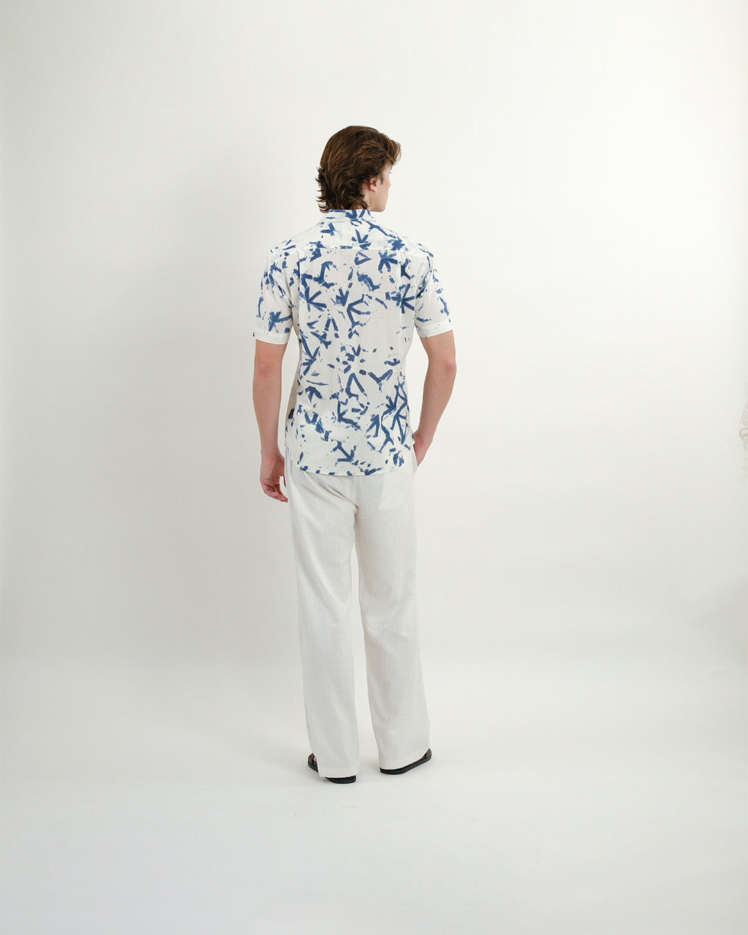 Broken Angle Block Print Short Sleeve Shirt