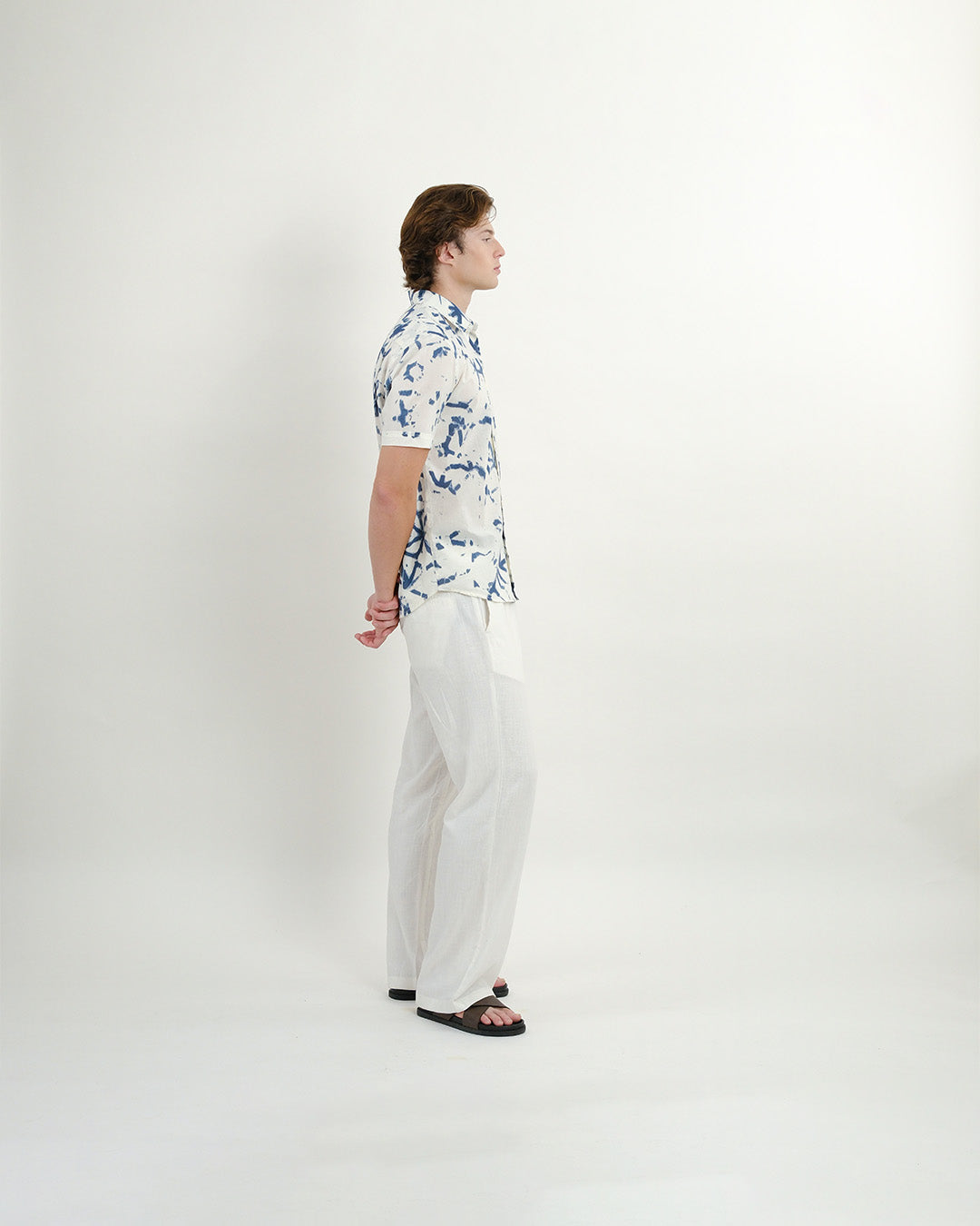 Broken Angle Block Print Short Sleeve Shirt