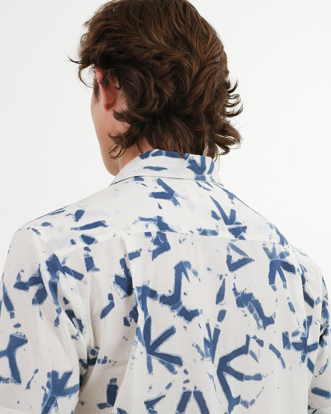 Broken Angle Block Print Short Sleeve Shirt