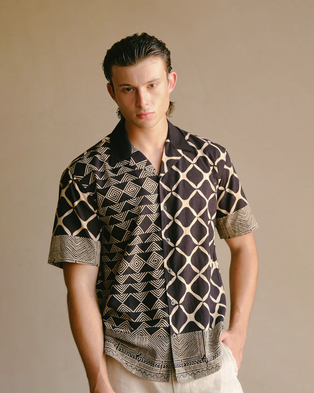 Jaali Ajrakh Short Sleeve Shirt