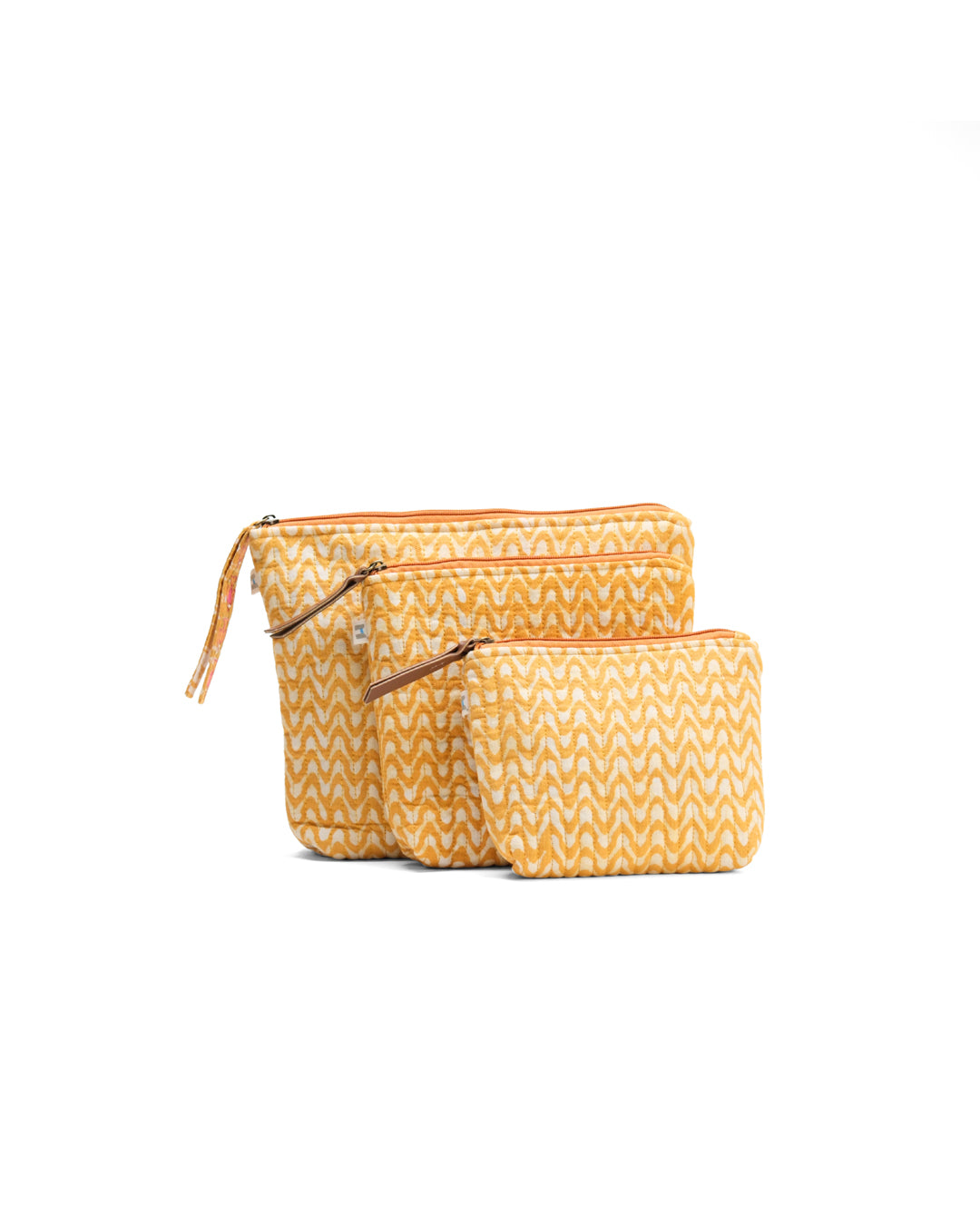 Set of 3 - Sunshine Waves Toiletry Pouches