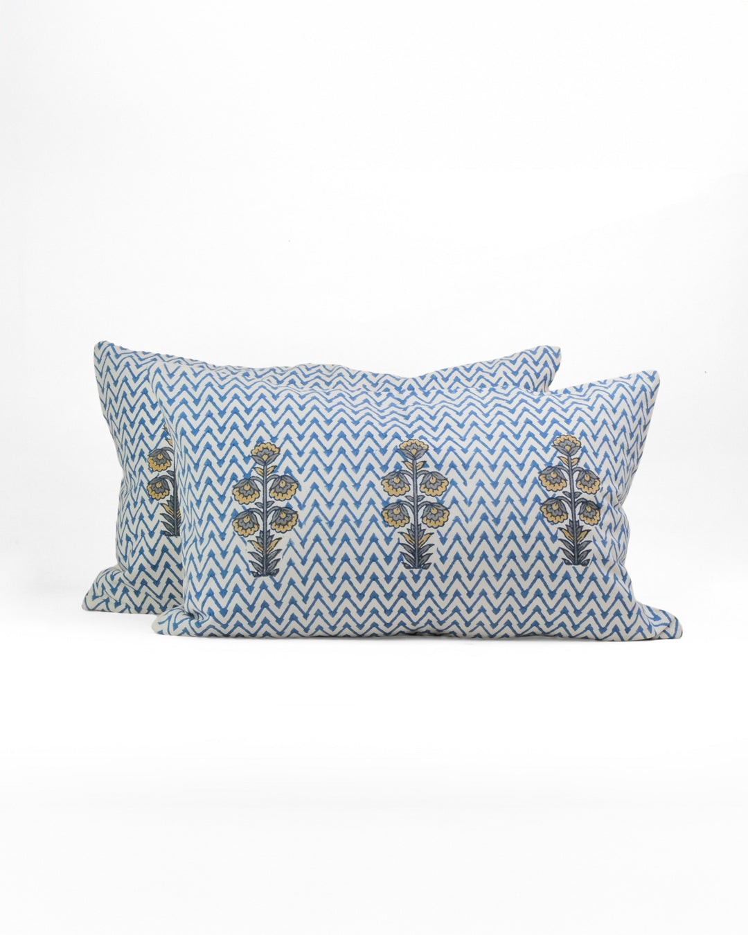 Set of 2 - Nature's Canvas Blue Shams Covers