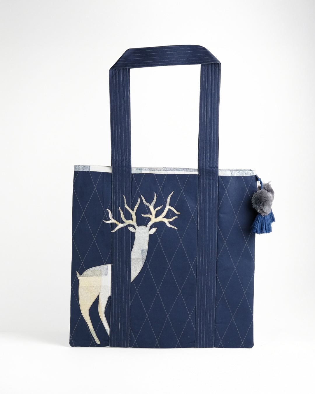 Gond Folk Deer - Blue Laptop Tote