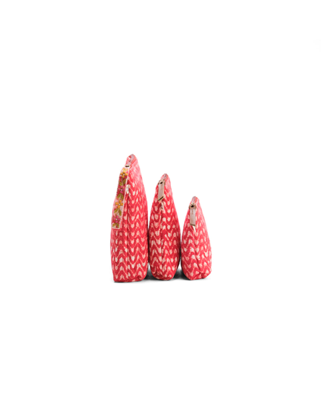 Set of 3 - Crimson Waves Toiletry Pouches