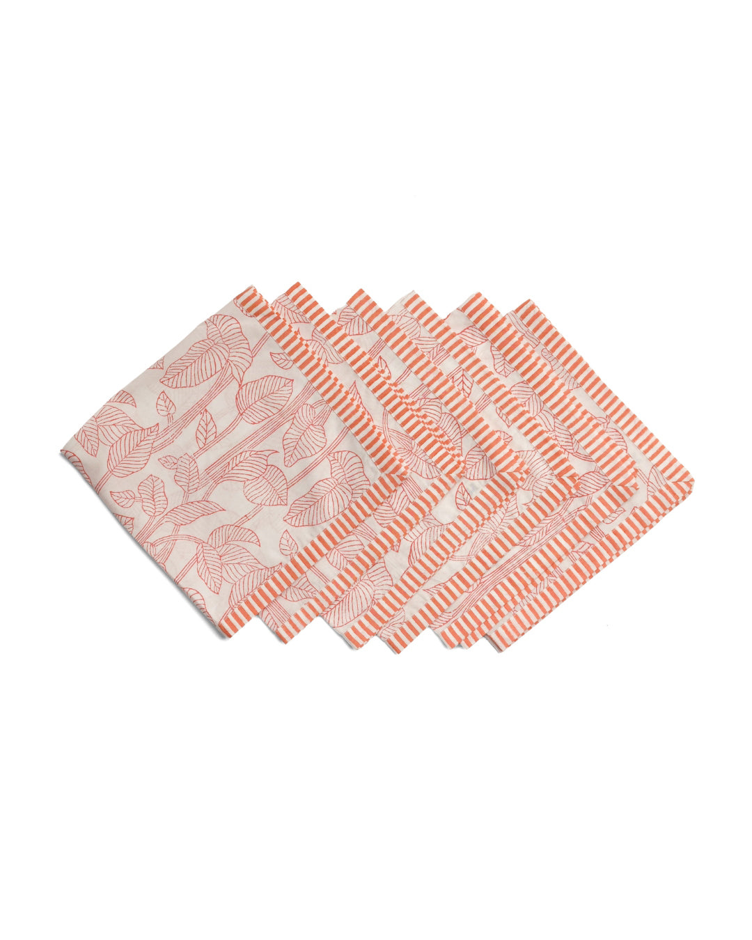 Set of 6 - Nature's Canvas Red Table Napkins
