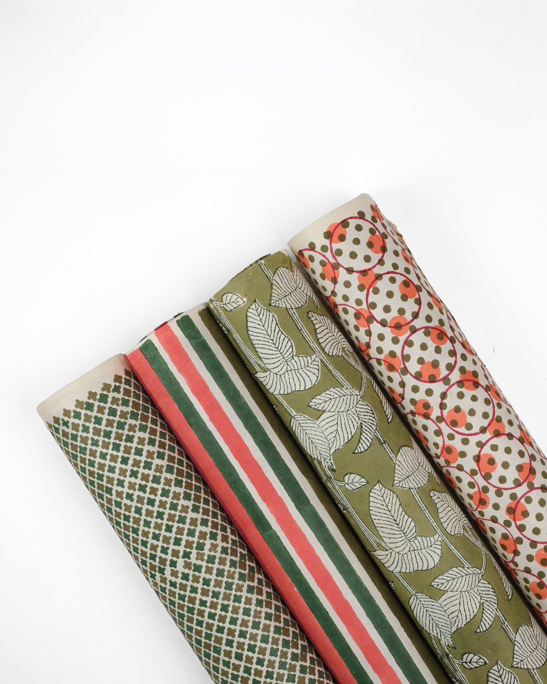 Set of 4 - The Unboxed Green Gift Wrapping Papers