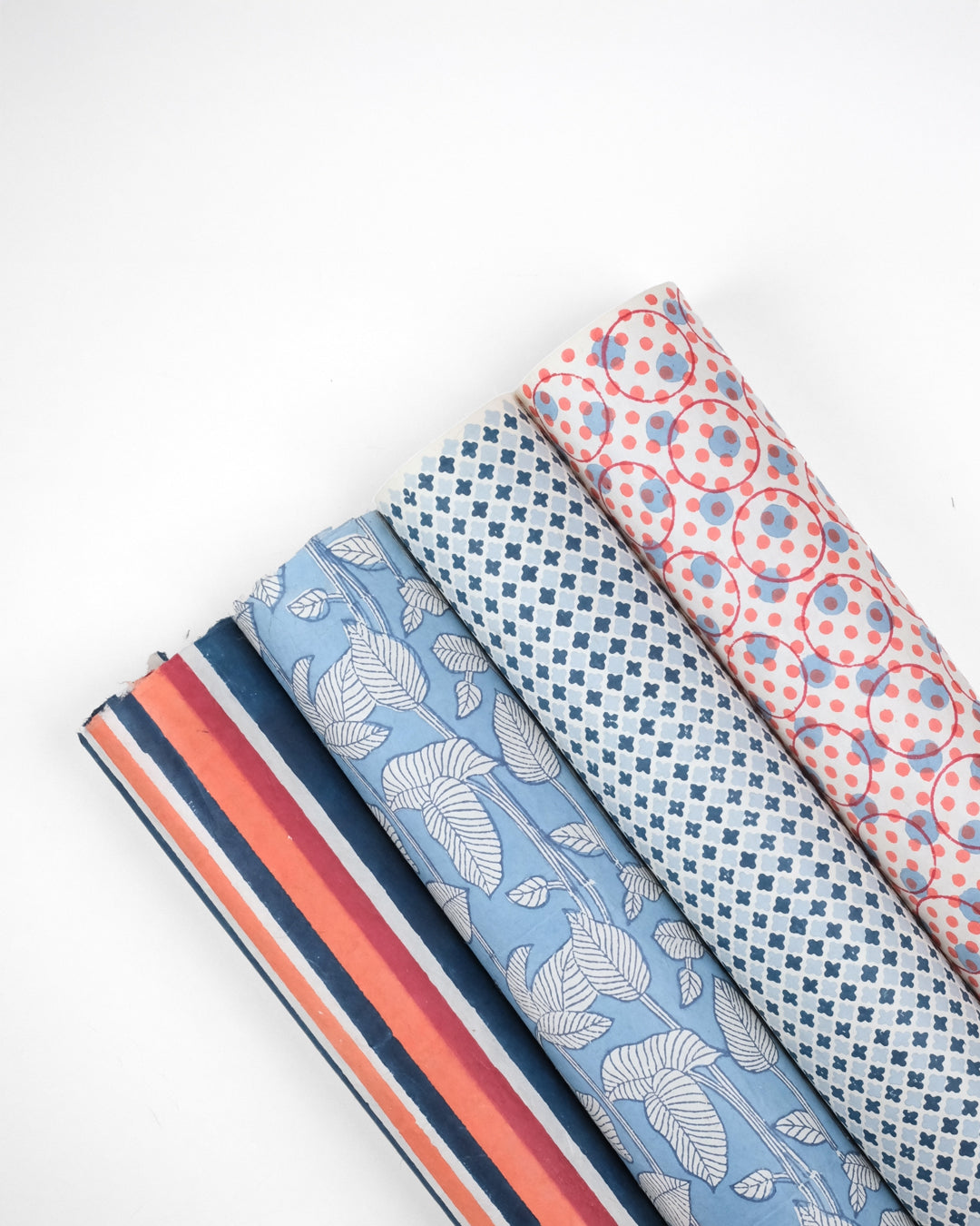 Set of 4 - The Unboxed Blue Gift Wrapping Papers