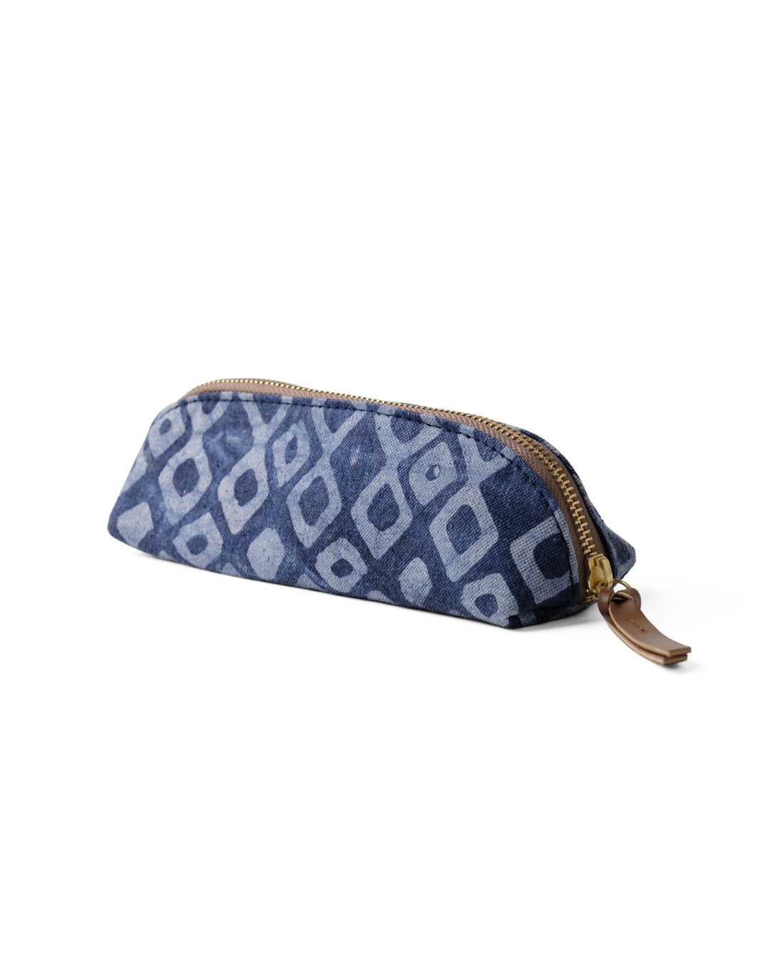 Denim Geometric - D Shape Pencil Pouch
