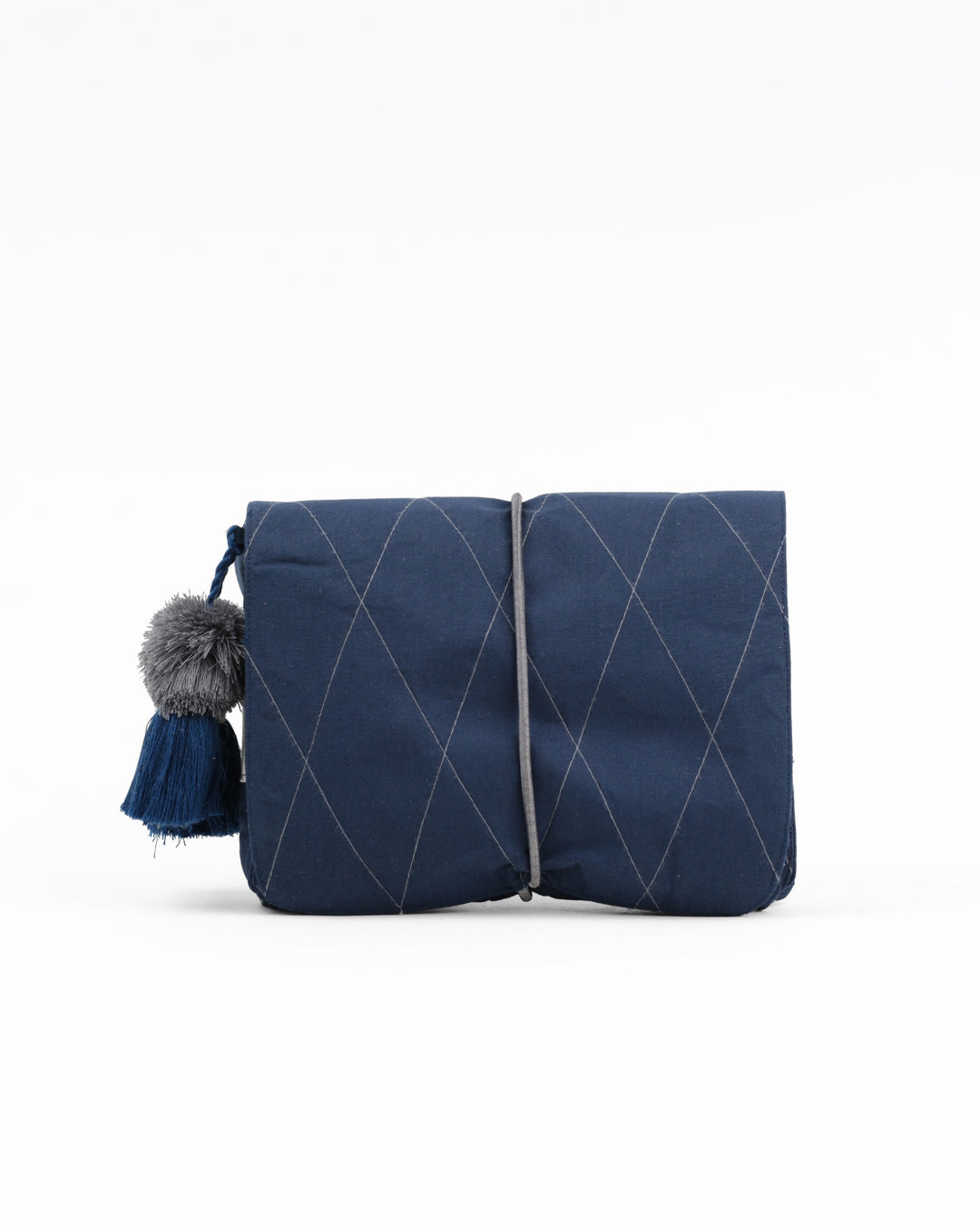 Gond Folk Whale - Blue Cable Pouch