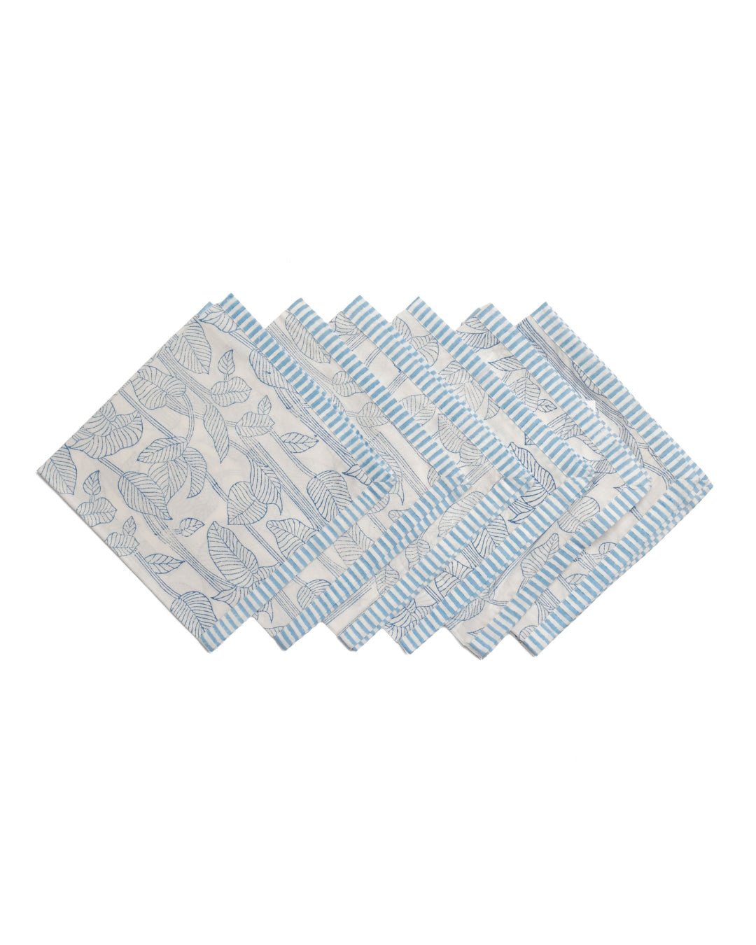 Set of 6 - Nature's Canvas Blue Table Napkins