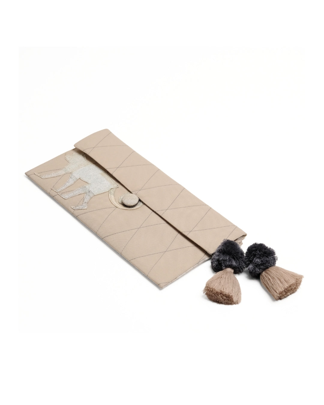 Gond Folk Monkey - Beige Pencil Pouch