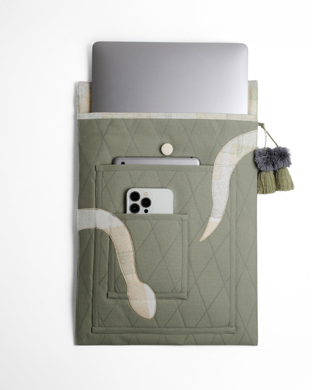 Gond Folk Snake - Green Laptop Sleeve
