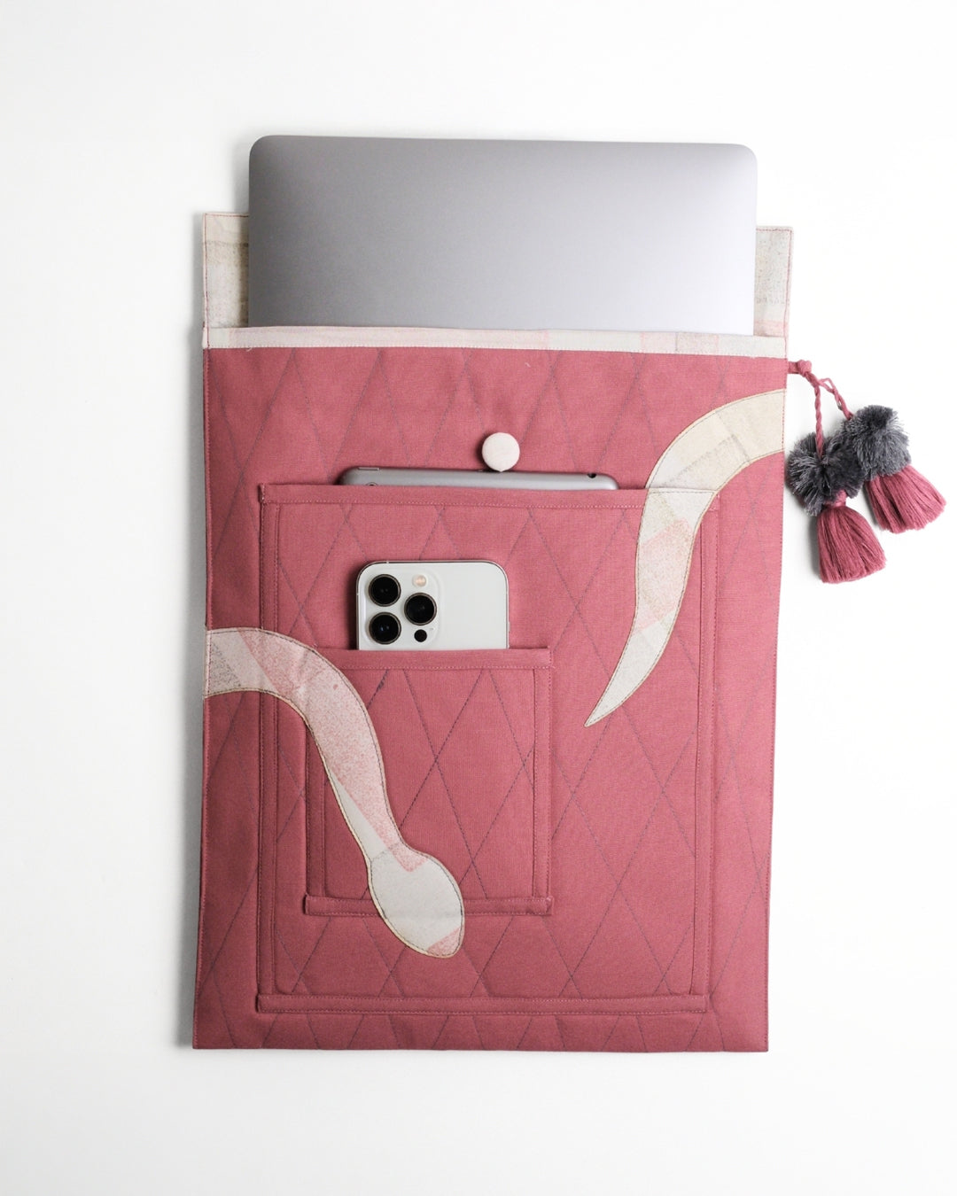 Gond Folk Snake - Pink Laptop Sleeve