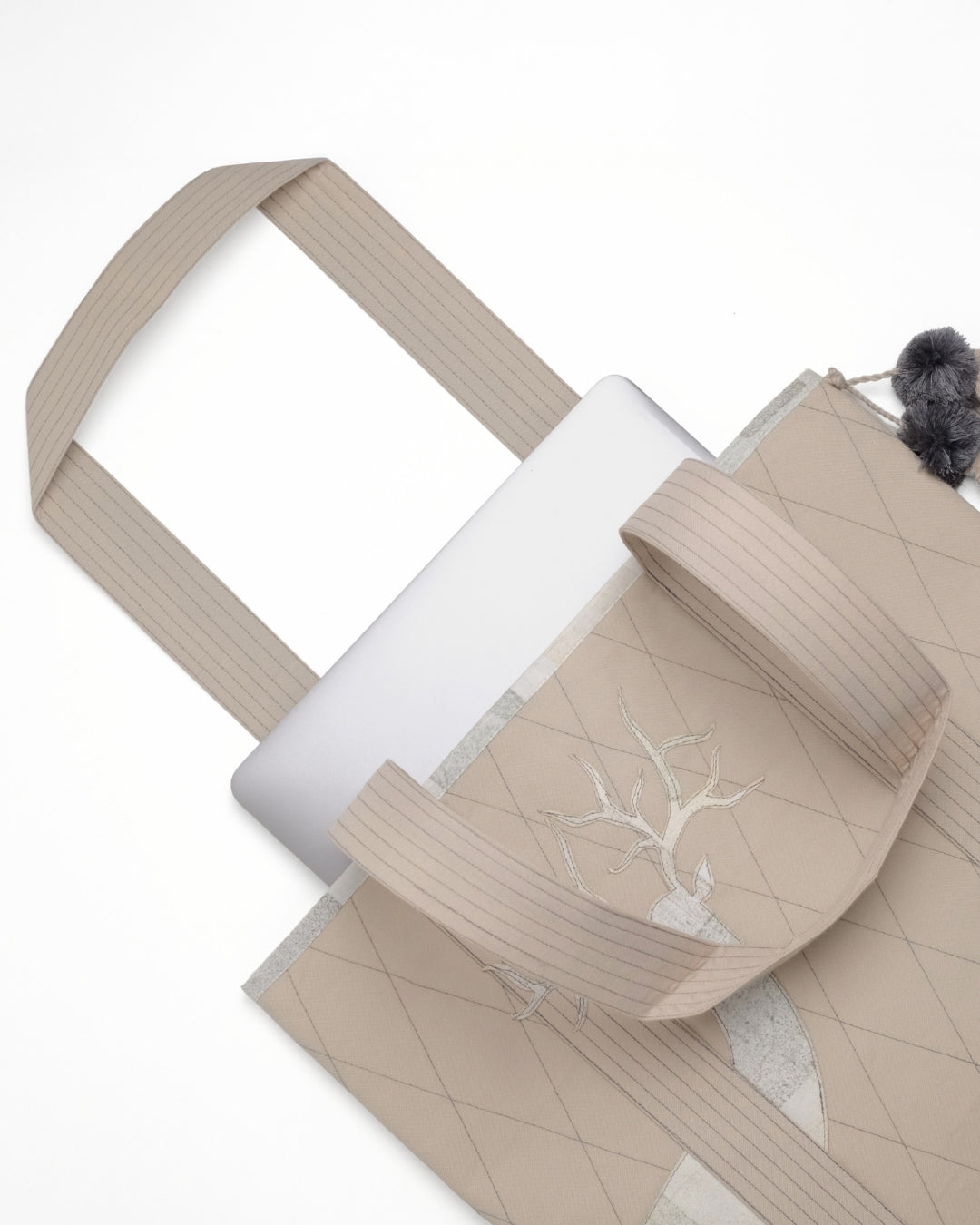 Gond Folk Deer - Beige Laptop Tote